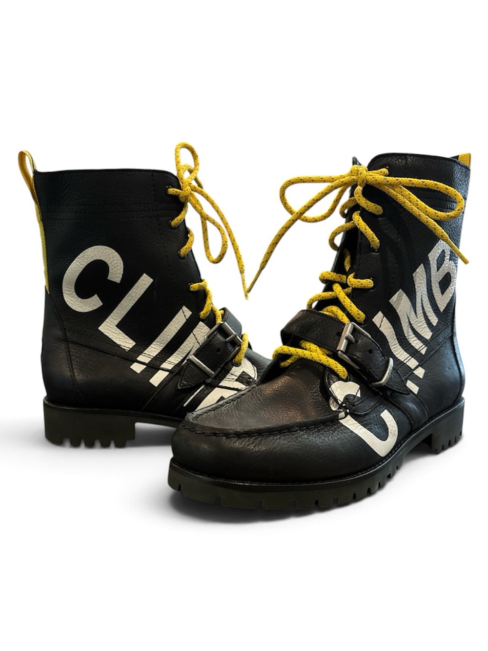 USED POLO RALPH LAUREN RANGER BLACK GRAIN ALPINE LEATHER ANKLE HIKING BOOTS 9,5